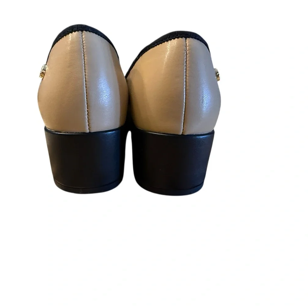 Liz Claiborne Two-Tone Beige and Black Low Heel Pumps